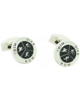 Round Triathlon Cufflinks 