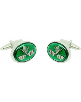 Green Golf Clubs Cufflinks