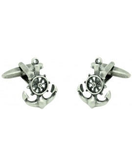 Anchor with Boat Wheel Cufflinks
