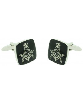 Black Square Masonry Symbol Cufflinks