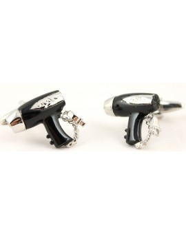 Black Hairdryer Cufflinks 
