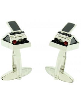 comprar gemelos camara polaroid negra 3D para camisa