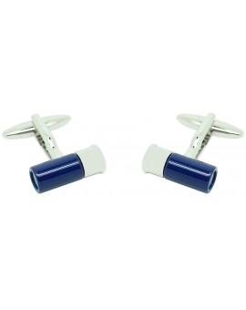 Blue Gun Cartridge Cufflinks 