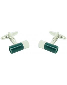 Green Gun Cartridge Cufflinks 
