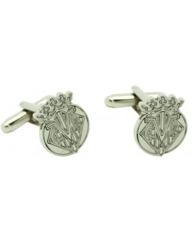 Silver Plated Villareal Football Club Cufflinks 