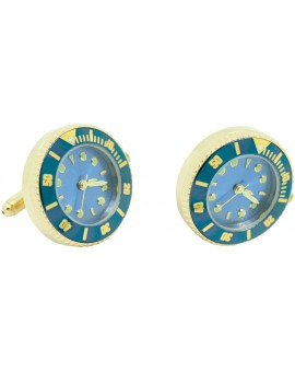 Gemelos Reloj Submariner Sport Azul - Dorado