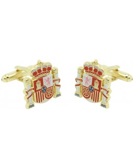  Official shield cufflinks golden Spain