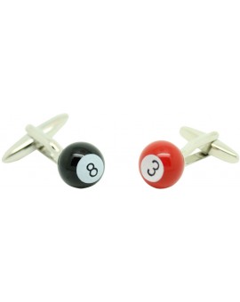 Red and Black Billiard Balls Cufflinks 
