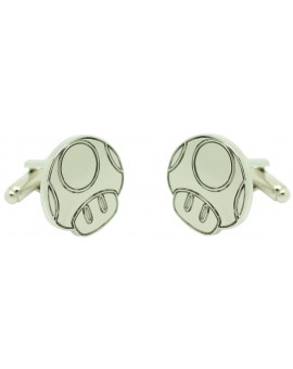 Cufflinks for silver mushroom shirt Super Mario Bros.