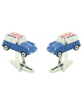 Blue Mini Cooper Union Jack Roof Cufflinks