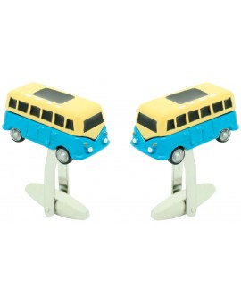 Gemelos para camisa furgoneta hippie azul claro 3D