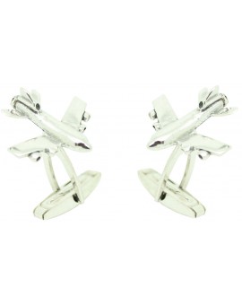 Boutons de manchette Chemise Avion de passagers Argent 925 en gros