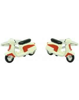 Cufflinks for shirt Moto retro Vespa red and white