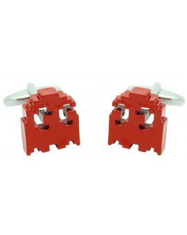 3D Red Pac-Man Cufflinks