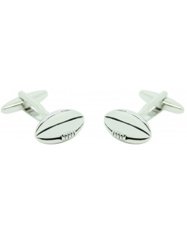 Silver Rugby Ball Cufflinks 