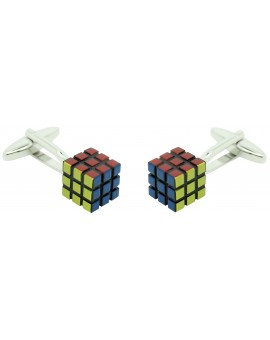 Gemelos para camisa Cubo Rubik 3D original