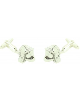 Boutons de manchette casque de pompier 3D en argent 925 en gros