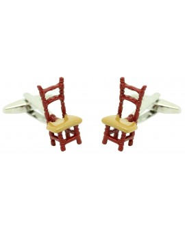 Boutons de manchette chaise en osier marron en gros