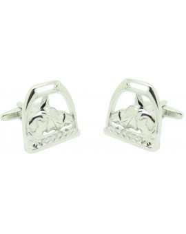 Cufflinks for stirrup shirt with horse