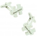 Custom cufflinks steel puzzle engraving