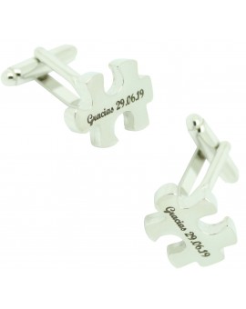 Custom cufflinks steel puzzle engraving