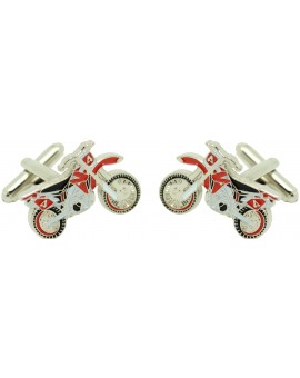 Gemelos para camisa de Moto cross roja