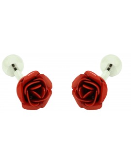 Boutons de manchette Rose rouge en gros