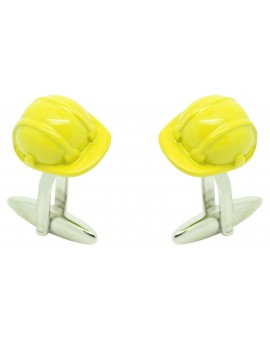 Yellow Helmet Cufflinks 