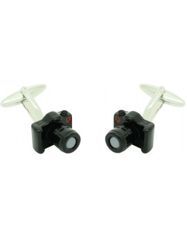 Cufflinks for shirt Reflex Photo Camera black