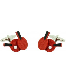 Red Ping Pong rackets shirt cufflinks