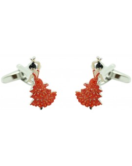Gemelos de camisa flamenca roja