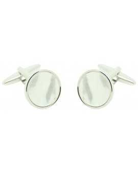 Boutons de manchette ICON ronds perle blanche pour chemise en gros