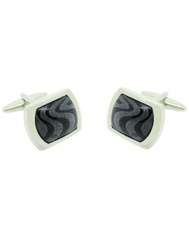 Boutons de manchette carrés bleu marine onyx pour chemise en gros