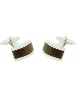 Boutons de manchette ICON carrés classiques marron pour chemise en gro