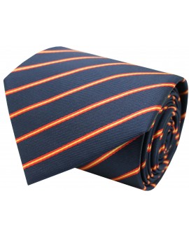 Corbata azul bandera españa lineas finas de seda