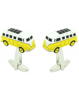 Cufflinks for shirt Hippie van yellow