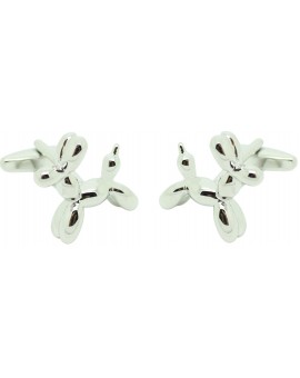 Silver Plated Balloon Dog Cufflinks 