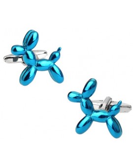 Matte Blue Balloon Dog Cufflinks