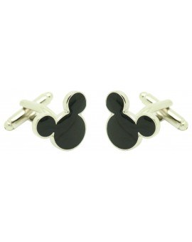 Gemelli da polso silhouette nera Mickey Mouse all'ingrosso