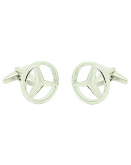Silver Mercedes-Benz Logo Cufflinks 