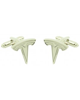 cufflinks of tesla logo plated