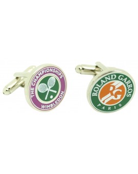 Boutons de manchette Tournoi Roland Garros & Wimbledon pour chemise en