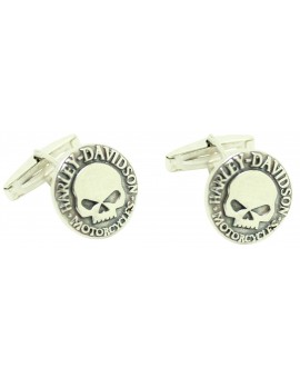 Gemelos para camisa Harley Davison Skull Plata 925 PREMIUM