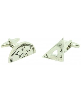 Protractor and Set Square Cufflinks 