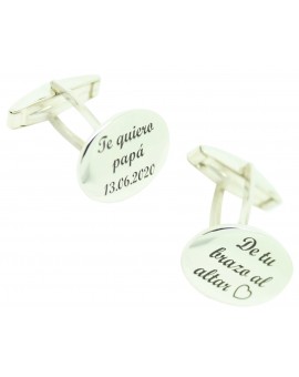 Personalized Cufflinks I love you Dad & From your arm to the altar Silver 925