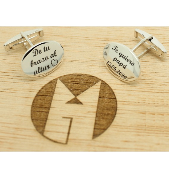 Personalized Cufflinks I love you Dad & From your arm to the altar Silver 925