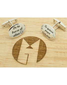 Personalized Cufflinks I love you Dad & From your arm to the altar Silver 925