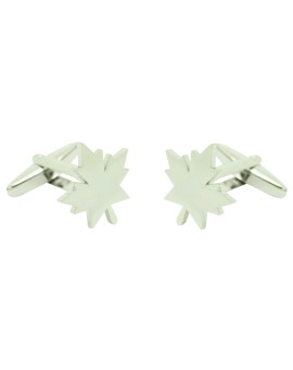 Shirt cufflinks silver tree leaf