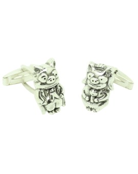 Pig Wedding Simpsons 3D Sterling Silver Premium Shirt Cufflinks