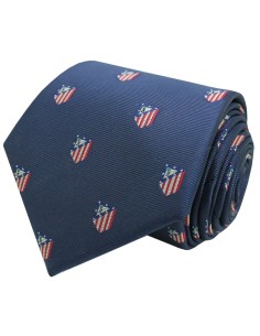 Cravatta blu navy con stemma Atlético Madrid all'ingrosso